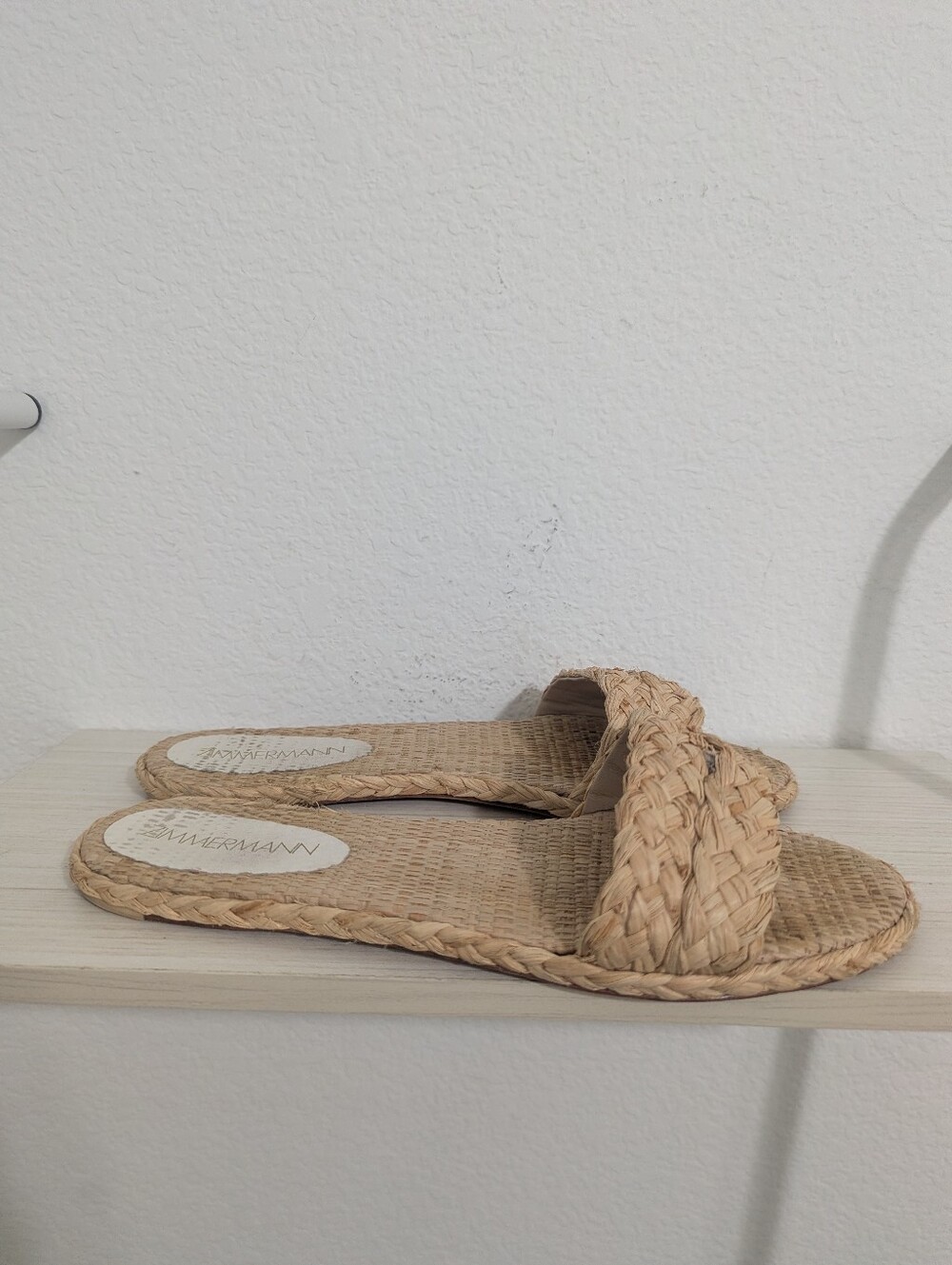 Zimmermann Natural Woven Slide Sandals